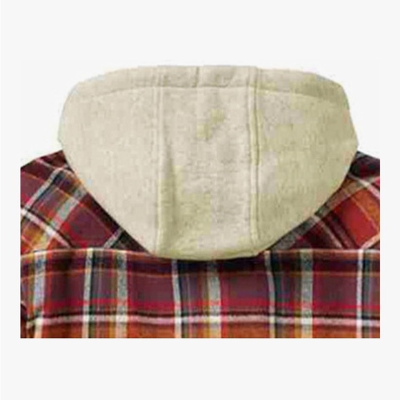 Legendary Whitetails Red Plaid Hooded Snap Down Shirt Jacket - Picture 17 of 17